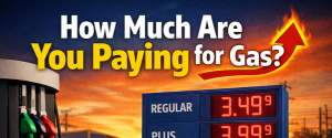 Palm Coast and Flagler County gas prices March 2026 graphic asking residents to share current fuel prices and location details.