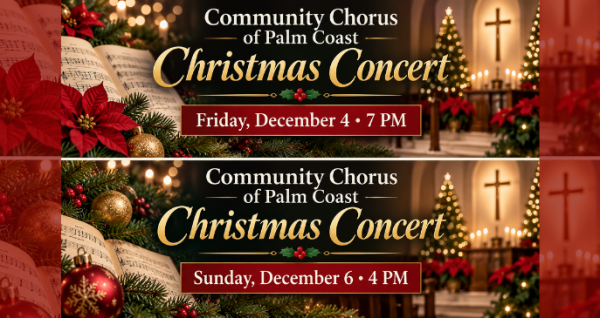 Community Chorus of Palm Coast Christmas Concert at Trinity Presbyterian Church December 4, 2026 on PalmCoastLocal.com