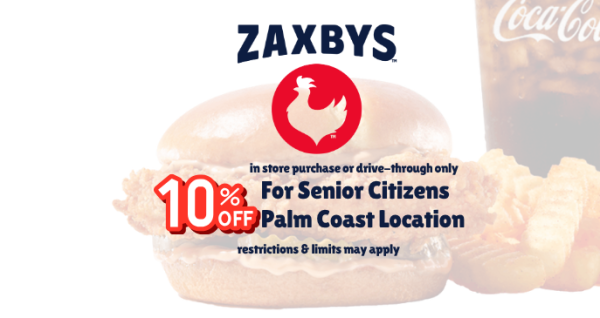 Zaxbys Senior Citizens Discount Palm Coast